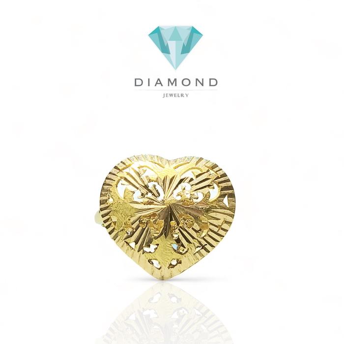 Heart yellow gold ring 23k-cincin emas hati/Diamond Jewelry