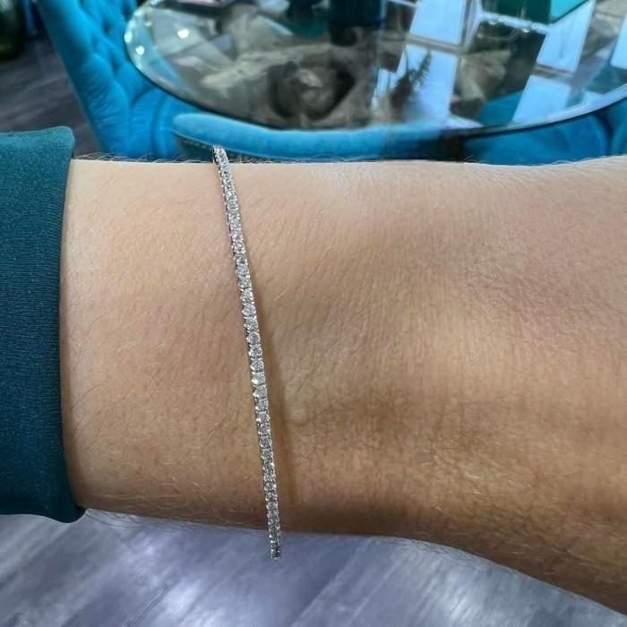 Diamond Listring bracelet 18k white gold-Diamond Jewelry
