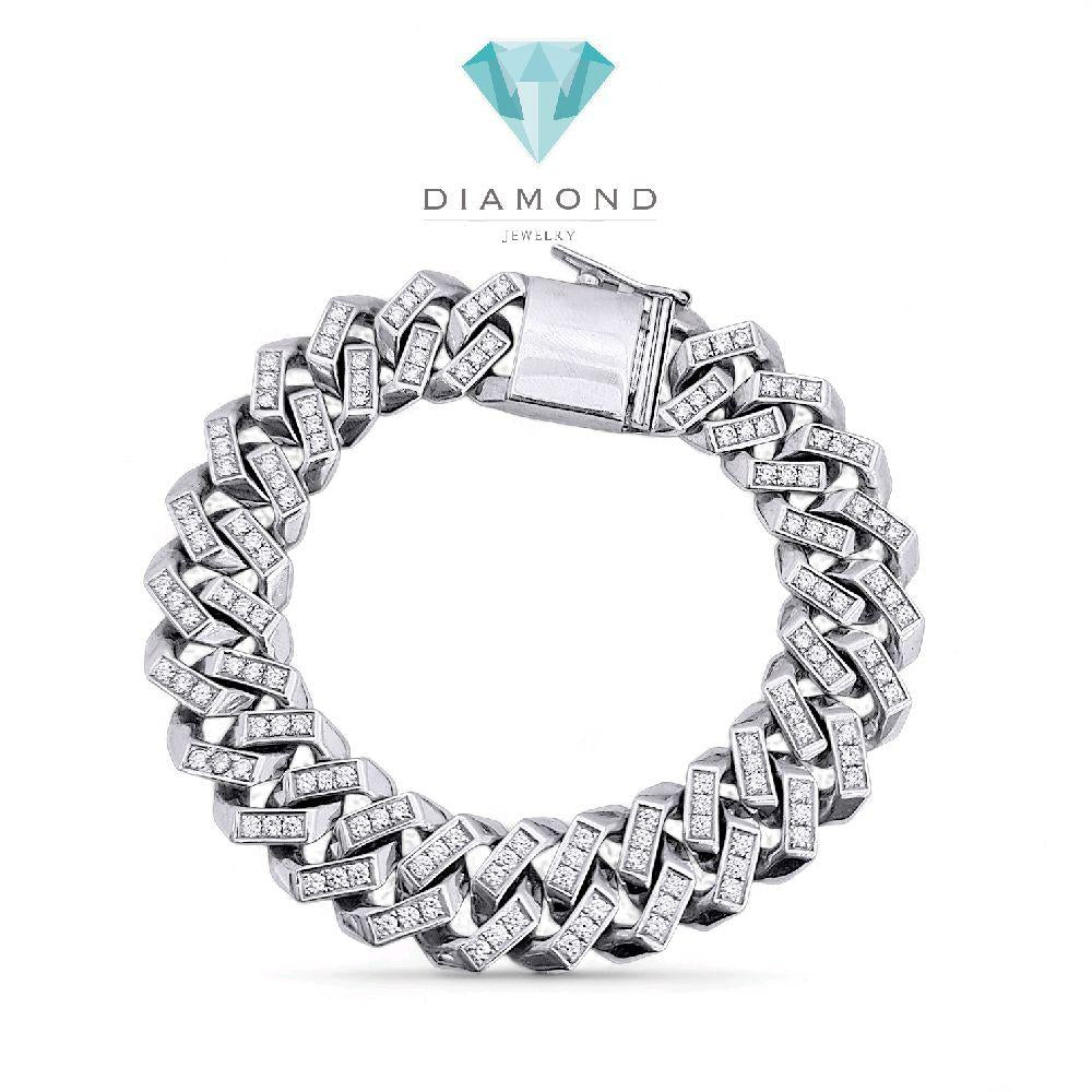 Cuba Full Diamond Bracelet 18K / Gelang Sisik Naga Full Berlian 18K / Diamond Jewelry 9091SM