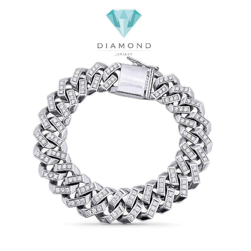 Cuba Full Diamond Bracelet 18K / Gelang Sisik Naga Full Berlian 18K / Diamond Jewelry 9091SM