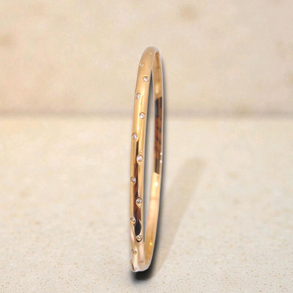 Gold Zircon Bangle 16K / Gelang Emas Batu Sirkon 16K / Diamond Jewelry / 465GMS422LS