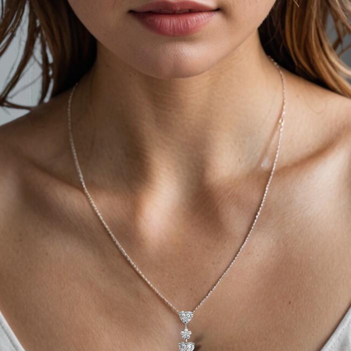 Kalung Berlian 3 Susun 18K