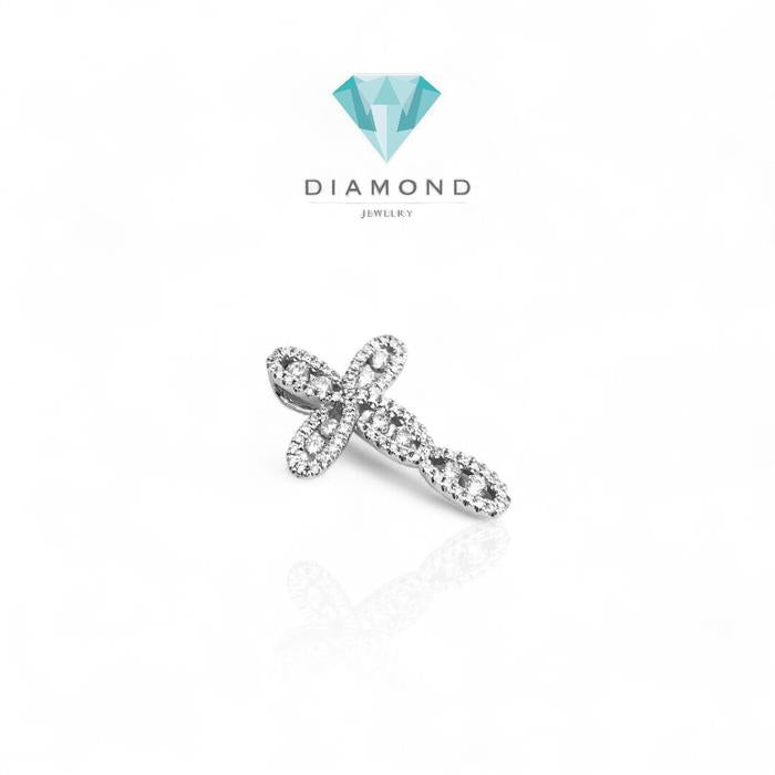 Diamond pendant necklace cross/ Liontin Berlian Salib kecil 18K Diamond Jewelry