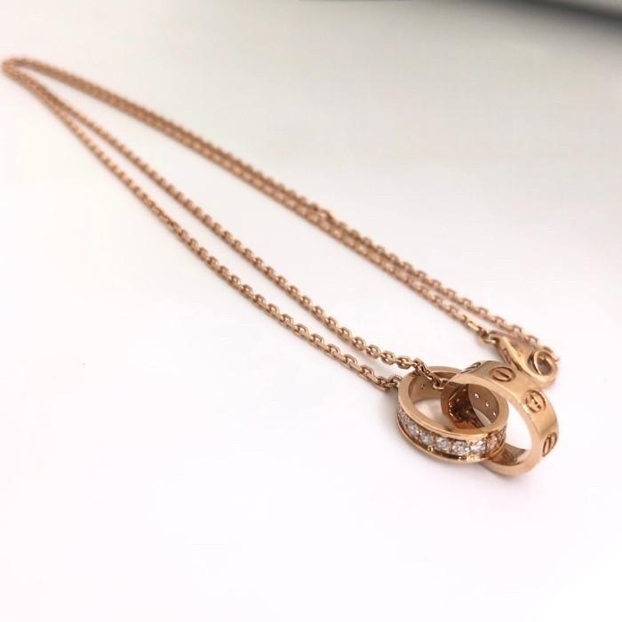 Love diamond duo necklace 18k-Diamond Jewelry