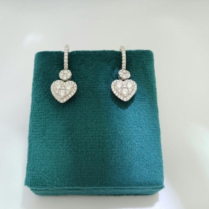 Heart Tristy Diamond Earring 18k-Diamond Jewelry