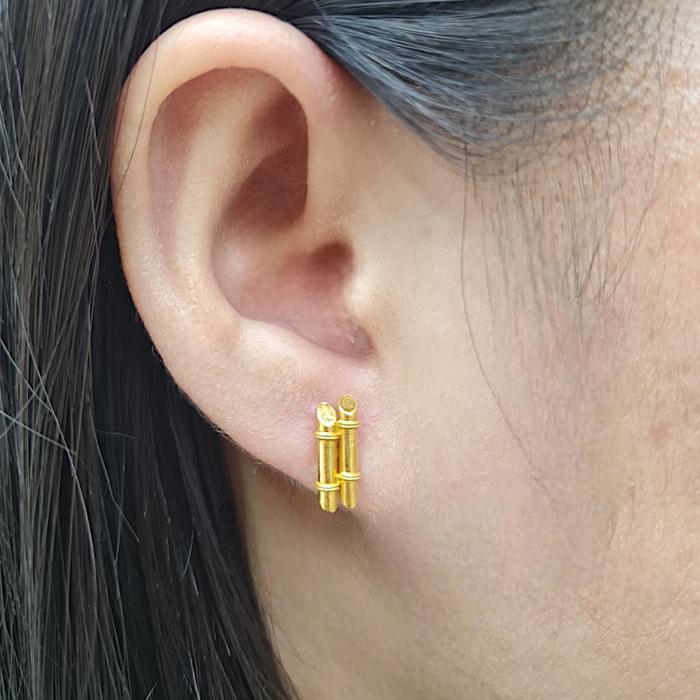 Anting Mas Model Kayu 23K-Diamond Jewelry