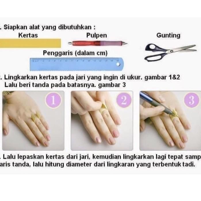 cincin emas putih asli Kristal