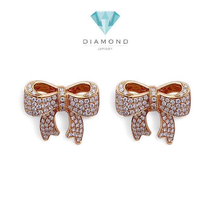 Ribbon Diamond Earring 18K / Anting Pita Berlian 18K / Diamond Jewelry 94ABD89100AB-HT