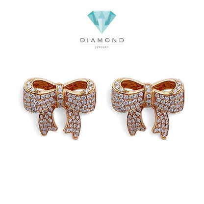 Ribbon Diamond Earring 18K / Anting Pita Berlian 18K / Diamond Jewelry 94ABD89100AB-HT