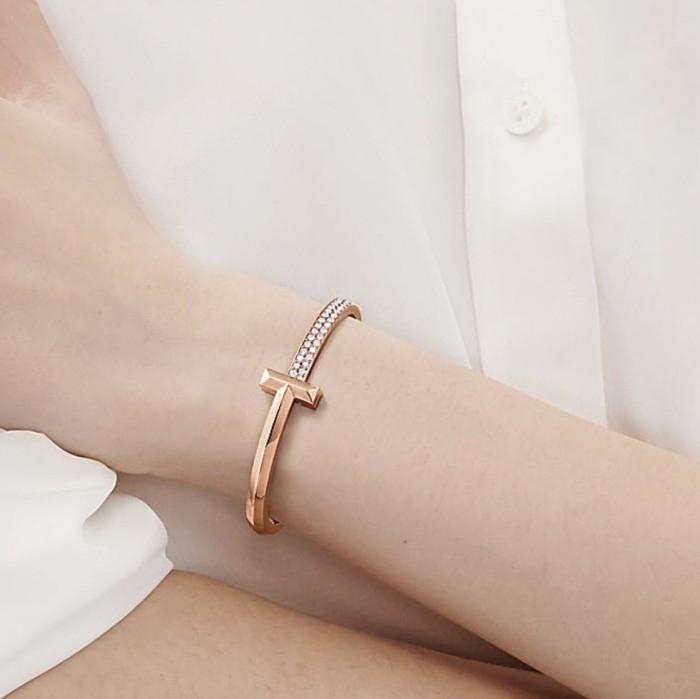 T Hinged Diamond Regular Bangle Diamond Jewelry