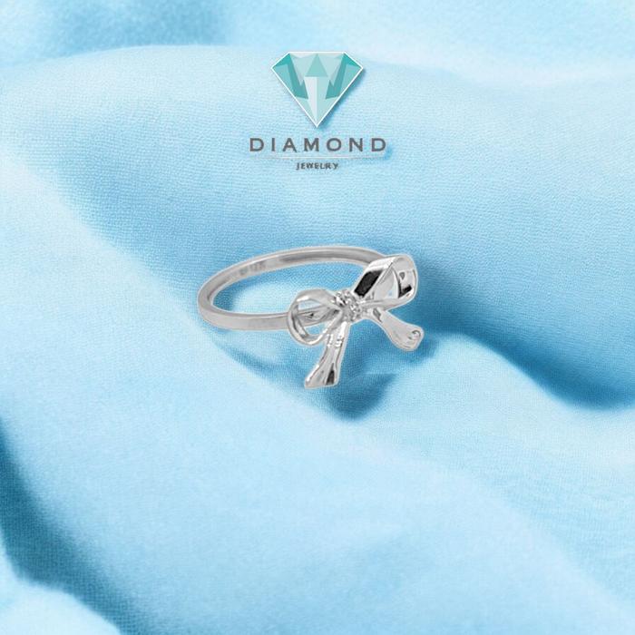 Cincin Mas Putih Pita 750K-Diamond Jewelry
