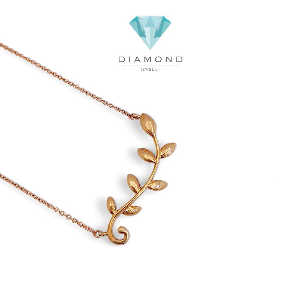 Leaf Necklace 18K / Kalung Daun 18K / Diamond Jewelry 422KBD486RY - HT
