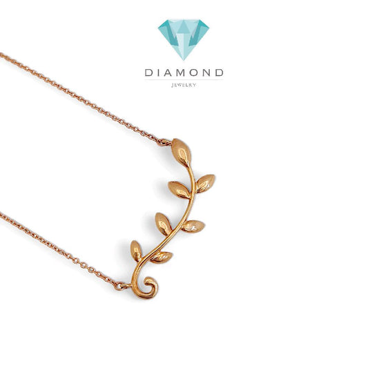 Leaf Necklace 18K / Kalung Daun 18K / Diamond Jewelry 422KBD486RY - HT