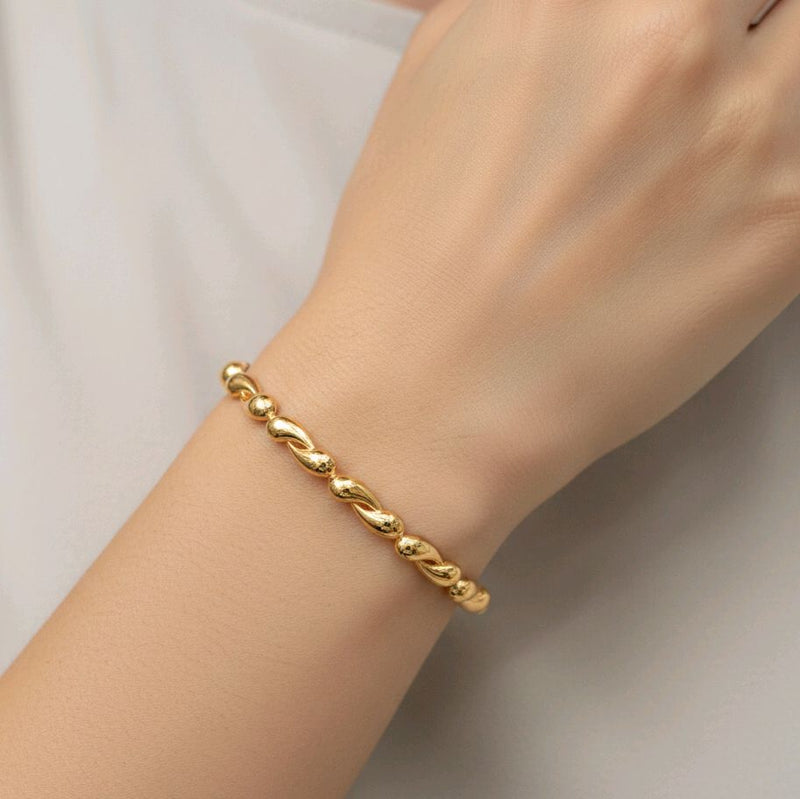 Tear Drop Gold Bangle bottega Brecelet 16K / Gelang Emas Tear Drop 16K / 461GMS534LS