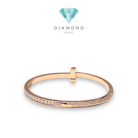 T1 Full Diamond Bangle/Gelang Berlian Model T1 Diamond Jewelry-5GBD20424DM-HT