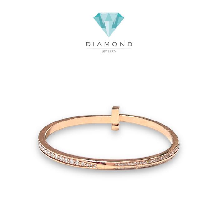 T1 Full Diamond Bangle/Gelang Berlian Model T1 Diamond Jewelry-5GBD20424DM-HT