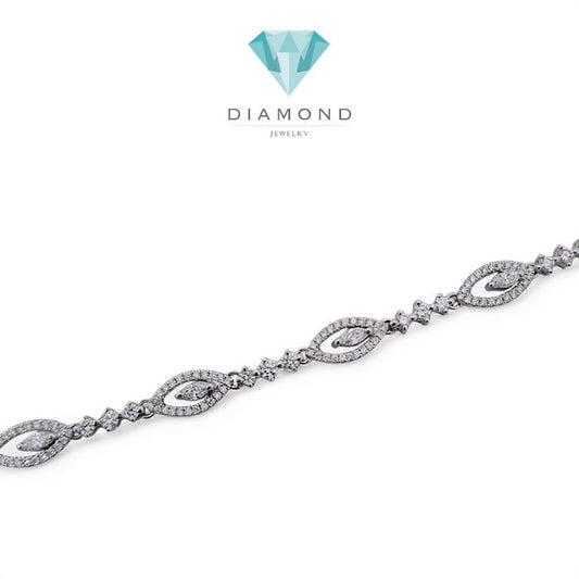 Diamond Bracelet Marquis tennis 18K / Diamond Jewelry