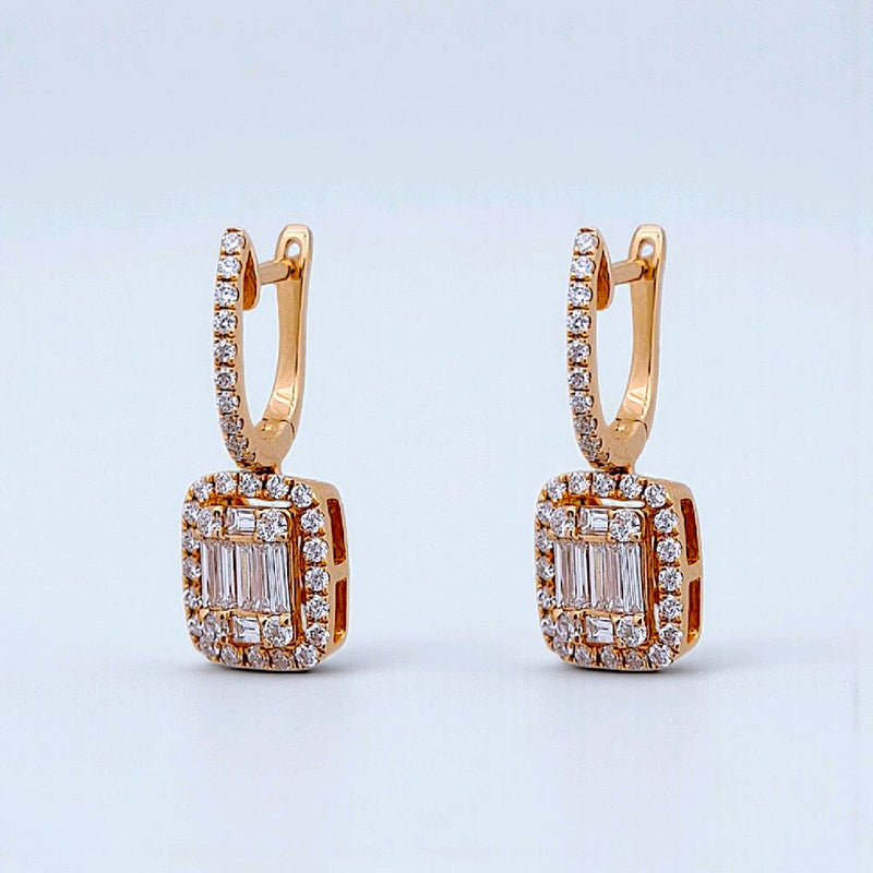 Baguette Diamond Earring 18K / Anting Berlian Baguette 18K / Diamond Jewelry 392AB7500VIONLS-HT