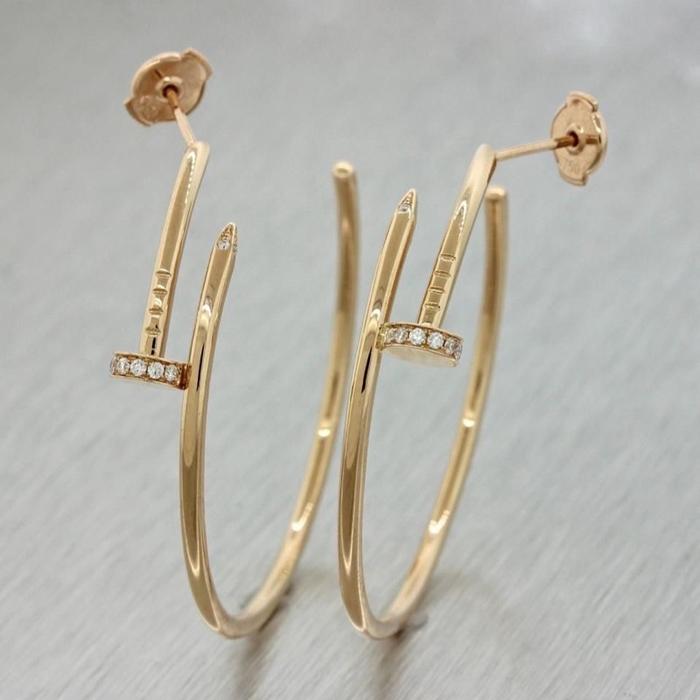 Nail diamond Earring paku 18K Gold- Diamond Jewelry- anting paku emas berlian 18k