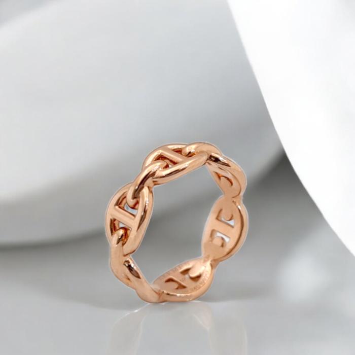 Chain D'ancre Ring Chain H Ring 18K Gold-Diamond Jewelry Emas-80CBD40800AB-HT