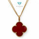 Magic Clover Long Necklace Charnelian 18K / Diamond Jewelry-76KBD76000AB-HT