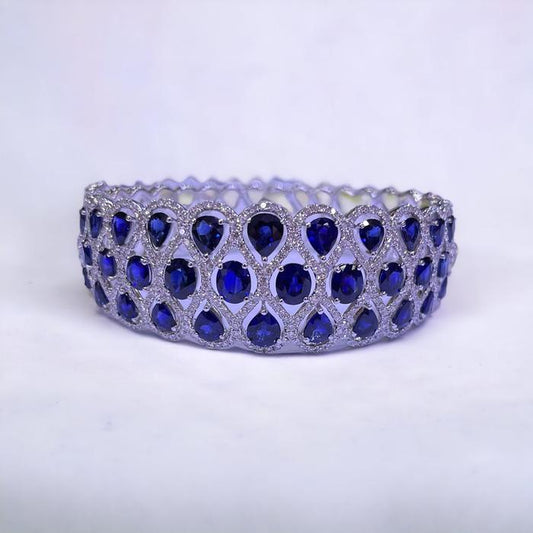Sapphire Blue Royal Diamond Bangle-Diamond Jewelry