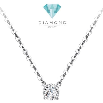 Solitaire Aurora Diamond Necklace 18K-Diamond Jewelry-13KB650LS-HT