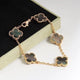 Clover vintage bracelet grey obsidian vc 18k-Diamond Jewelry