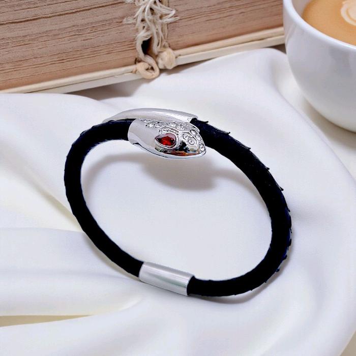 Ulo Serpenti Diamond leather Bracelet 18K / Gelang Berlian Ulo Serpenti 18K / Diamond Jewelry 1GBD15LSNEW - Gold-(SAMPLE-HT)