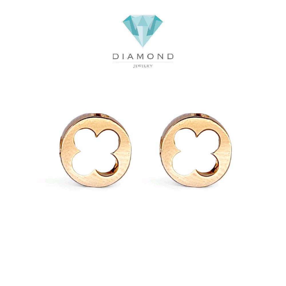 Clover Stud Rosegold Earring 18K / Anting Clover Rosegold 18K / Diamond Jewelry 397ABD390RY - HT