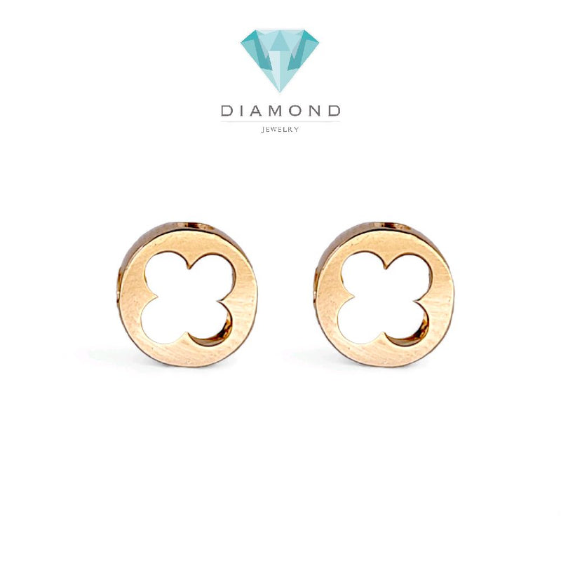 Clover Stud Rosegold Earring 18K / Anting Clover Rosegold 18K / Diamond Jewelry 397ABD390RY - HT