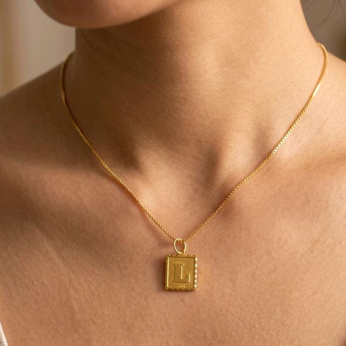 Letter L Gold Pendants 23K / Liontin Emas Huruf L 23K / Diamond Jewelry / 241LMSWP1