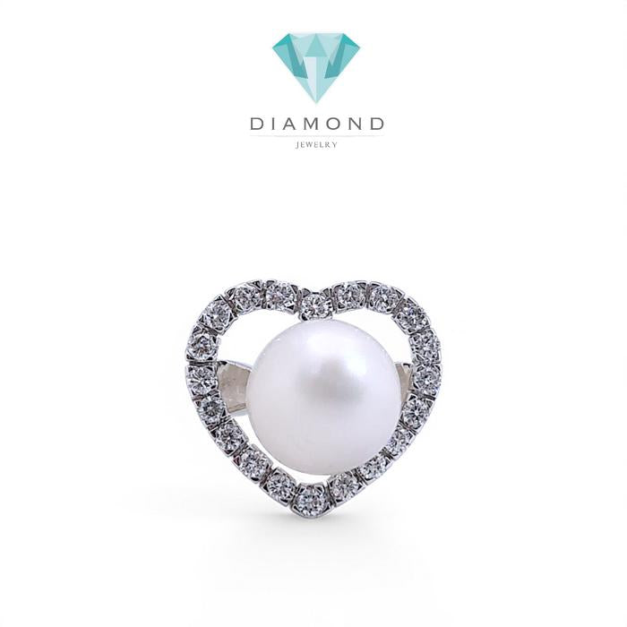 Love Diamond Pearl Ring 18K / Diamond Jewelry