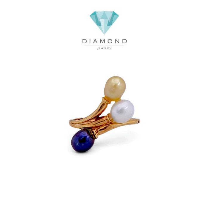 Tripel Color Pearl Gold Ring 23K / Cincin Emas Tiga Warna Mutiara 23K / Diamond Jewelry 45CMSWP3-HT