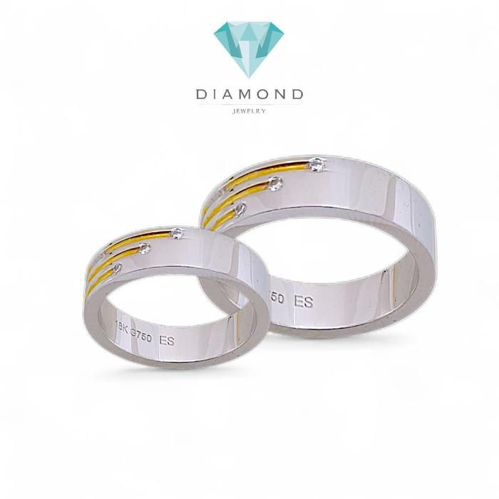 Wedding Ring 3 Strip Diamond 18K / Cincin Nikah 3 Garis  Diamond  18K / Diamond Jewelry 19CBNKH503WPLS - 20CBNKH610WPLS-HT