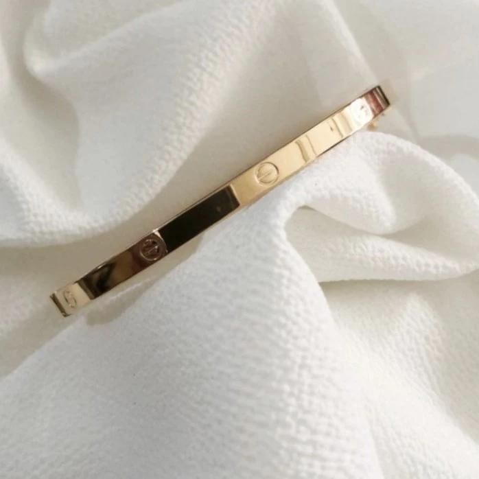 Gelang emas polos bracelet love mas klik 16/17K -Diamond Jewelry
