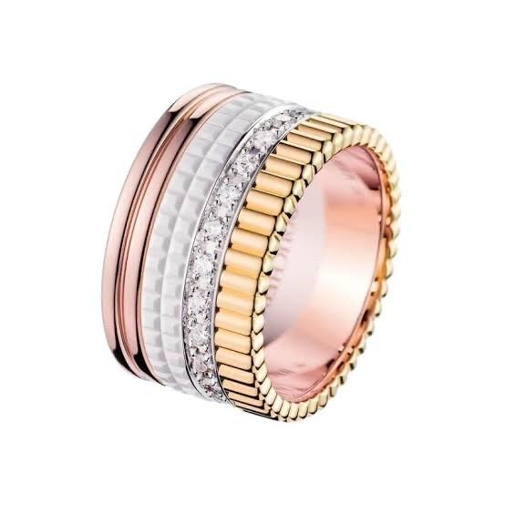 Quatro Diamond Ring 18K Quadran bouch ceramic white gold diamond ring Diamond Jewelry