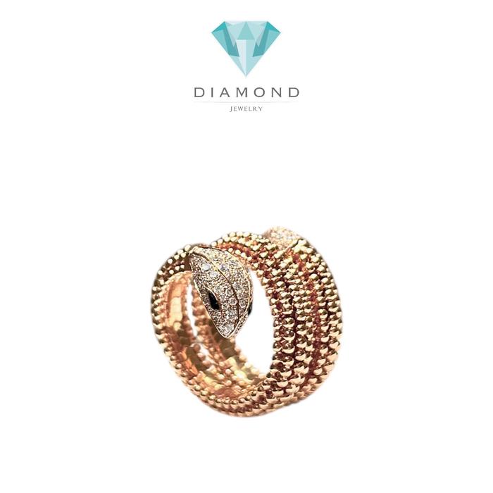 Ulo Snake Serpenti Ring 18K / Cincin Emas Serpenti / Diamond Jewelry-388CBDDM12522LS-HT