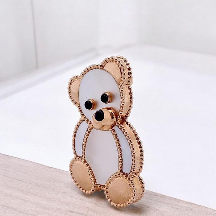Teddy Clip brooch MOP 18K vca / Diamond Jewelry