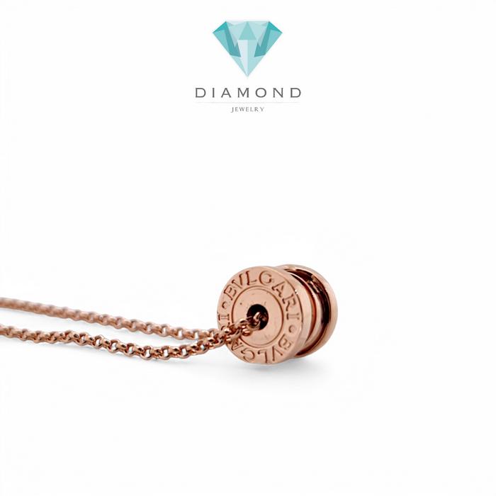 Pendant round bzero small gold necklace simple 18k -Diamond Jewelry bv