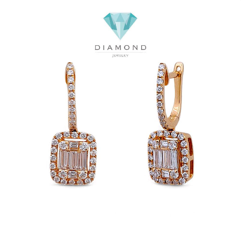 Baguette Diamond Earring 18K / Anting Berlian Baguette 18K / Diamond Jewelry 392AB7500VIONLS-HT