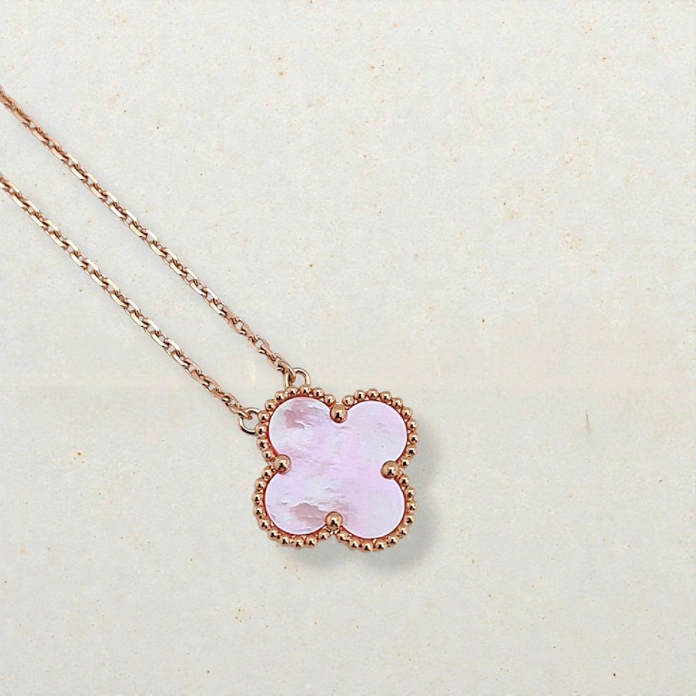 Pink Clover Vintage Necklace 18K / Kalung Pink Clover Vintage 18K / Diamond Jewelry - 145KBD62000AB