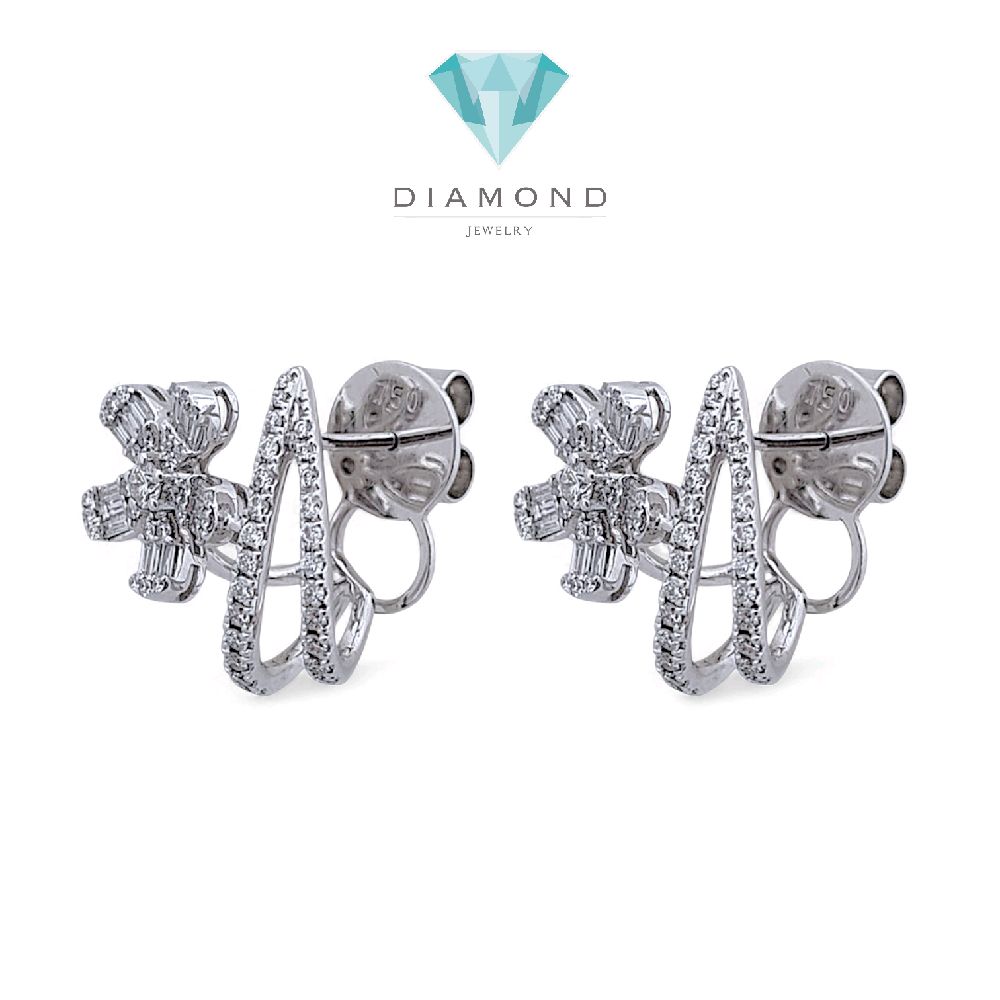 Flower Diamond Earring 18K / Anting Bunga Berlian 18K / Diamond Jewelry 396AB9100VIONLS -HT