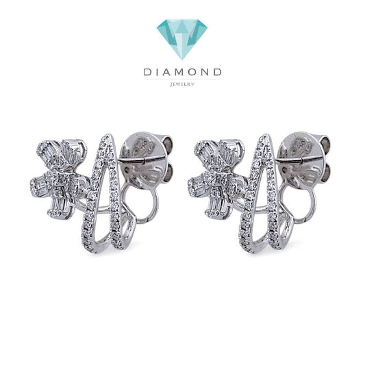 Flower Diamond Earring 18K / Anting Bunga Berlian 18K / Diamond Jewelry 396AB9100VIONLS -HT