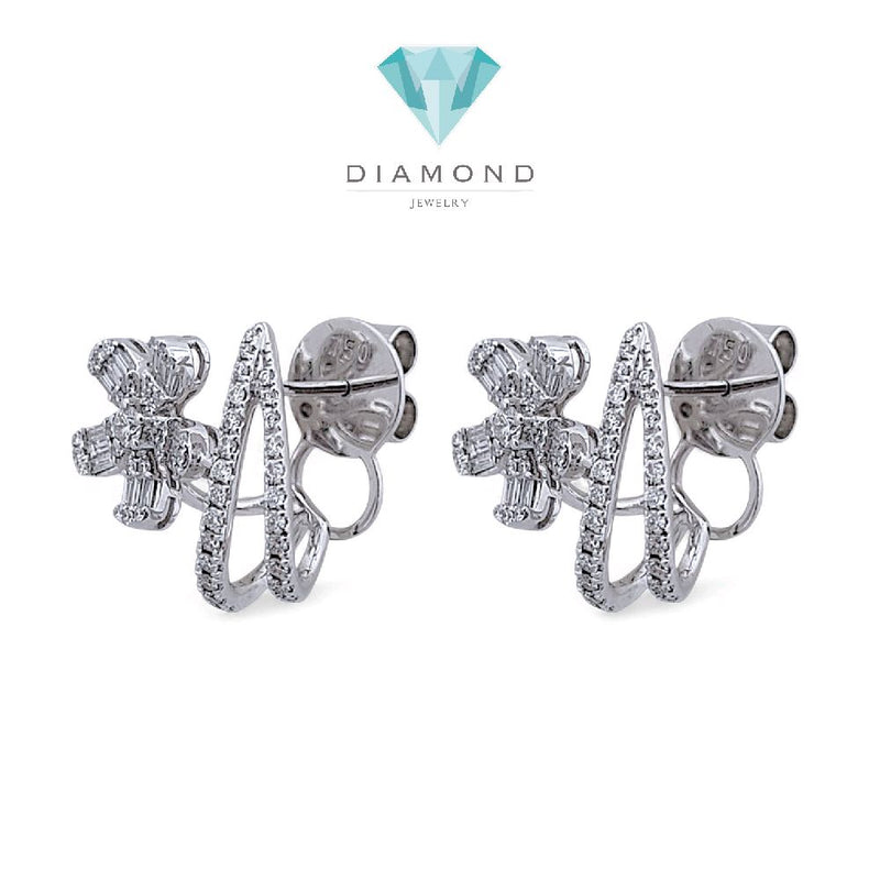 Flower Diamond Earring 18K / Anting Bunga Berlian 18K / Diamond Jewelry 396AB9100VIONLS -HT