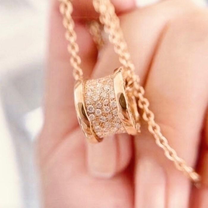 Diamond Pendant Pave Round Cilinder Zero/Kalung Berlian Zero Cilinder-Diamond Jewelry-373KBD22000RY-HT