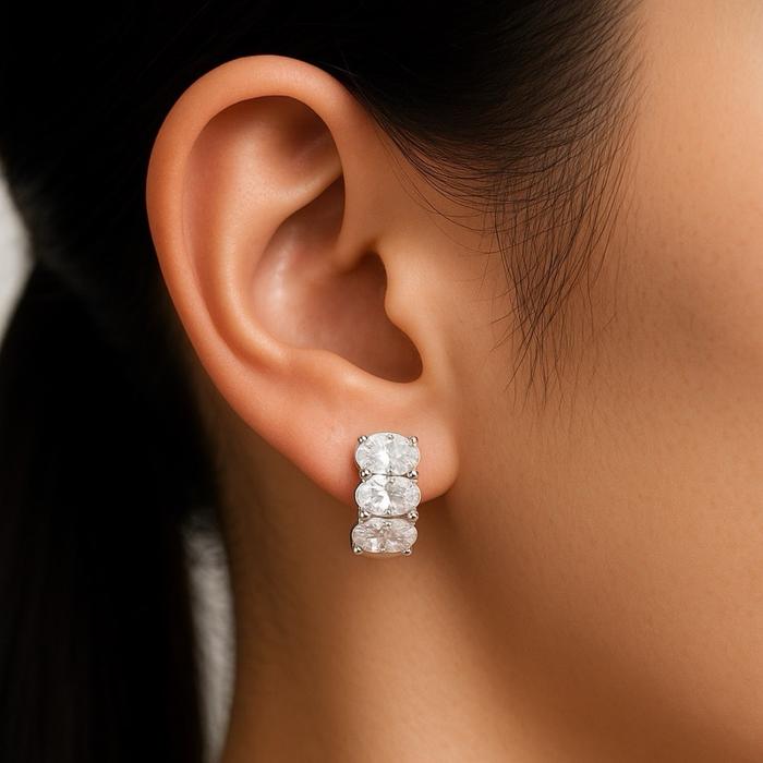 Oval triad diamond earring- 18k-1AB372LSNEW-HT