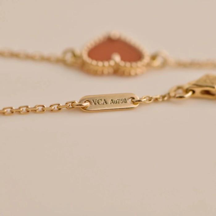 Sweet Alhambra Heart Charnelian 18K Gold-Diamond Jewelry-385KBD273RY/156BGSM155RY-HT