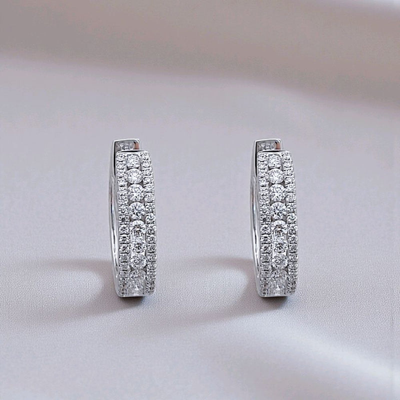Hoop Diamond Earring 18K / Anting Berlian Hoop 18K / Diamond Jewelry 402AB4800LS-HT