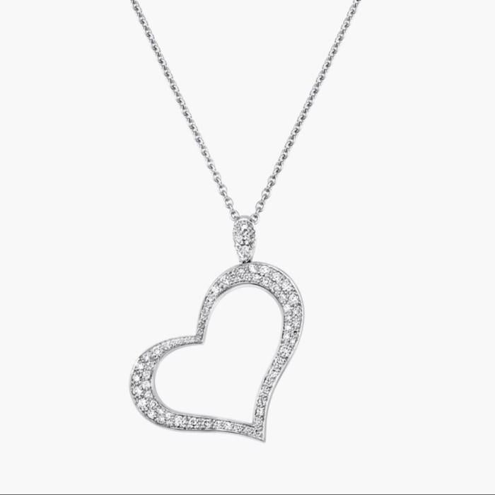 Heart Diamond Pendant Shape pave 18k Gold-Diamond Jewelry